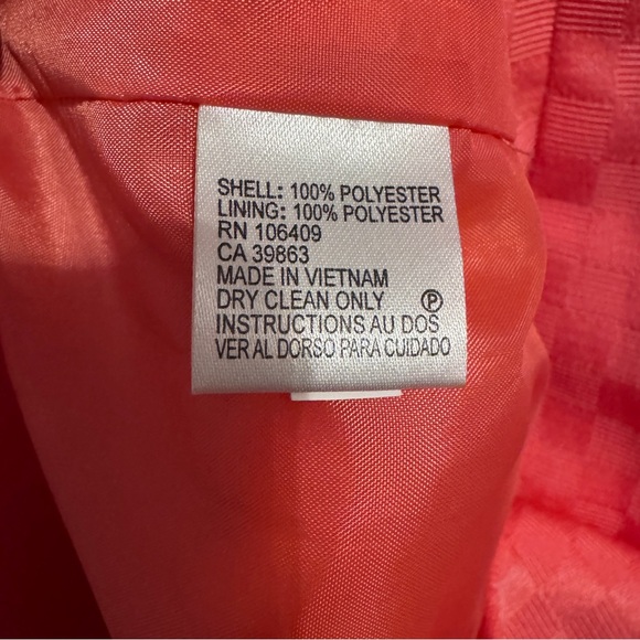 Tahari Coral Checkered Midi Dress - Picture 5 of 5